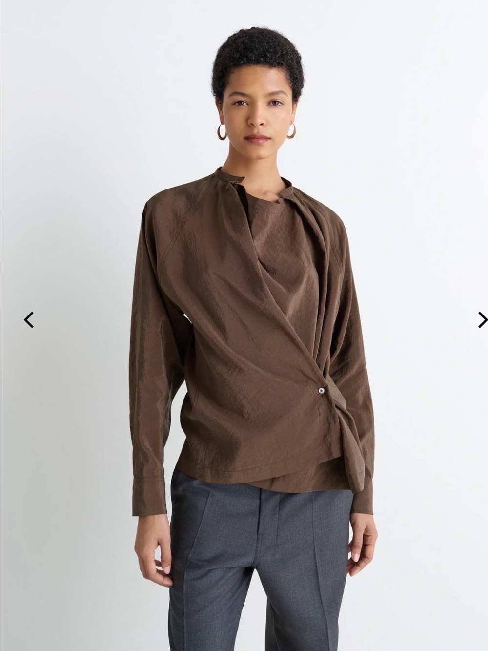 LEMAIRE Twisted shirt 36 S brown/olive